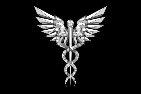 Download Gray Polygonal Caduceus Symbol - Symbol Collection