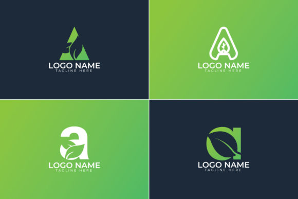 Download Letter a with Leaf Logo Set - Premium Bundle