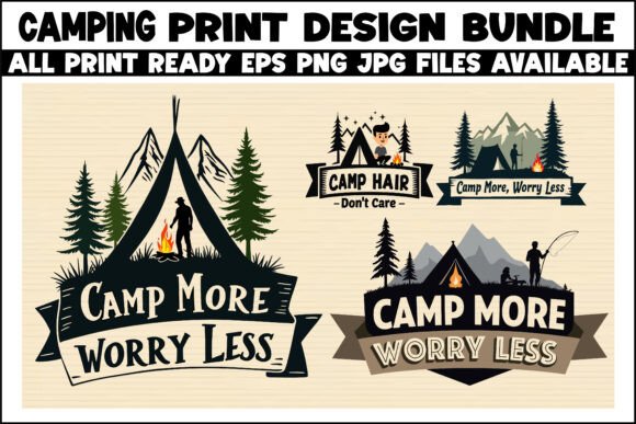 Download Camping Logo Set – Forest Silhouette out - Premium Resources