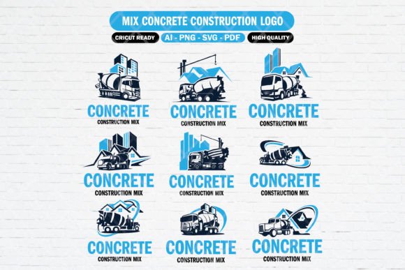 Download Construction Concrete Mix Logo Set - Premium Resources