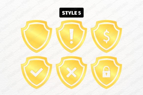 Download Gold Safety Shield Logo Guard Symbol Set - Symbol Collection