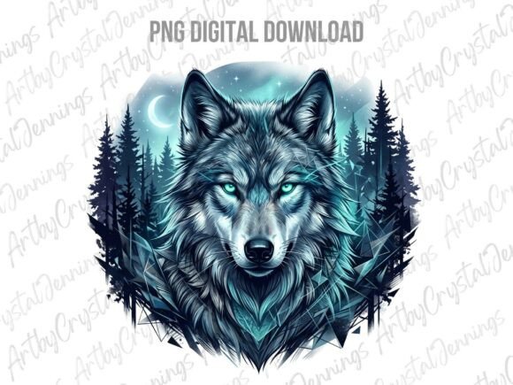 Download Mystic Wolf Forest Glow Animal PNG - Forest Collection