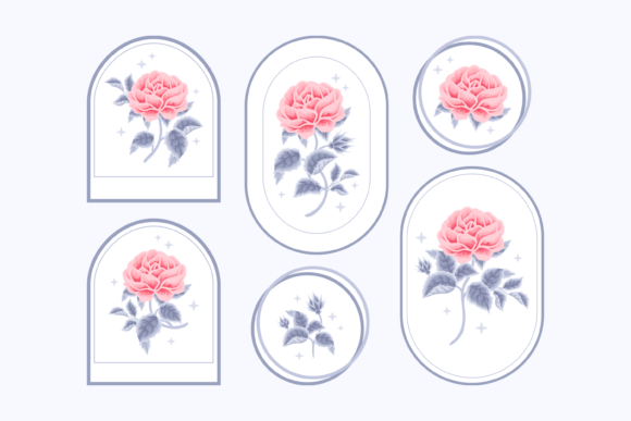 Download Classic Winter Rose Floral Logo Set - Premium Resources
