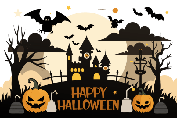 Download A Halloween Logo Set Against a Haunting - Premium Resources